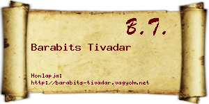 Barabits Tivadar névjegykártya